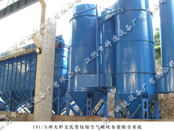 Pulse-jet venturi blowing bag dust collector of 18t/h cupola in Ningbo Riyue