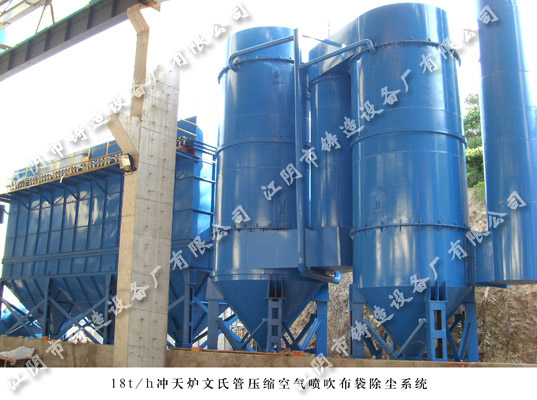 Pulse-jet venturi blowing bag dust collector of 18t/h cupola in Ningbo Riyue